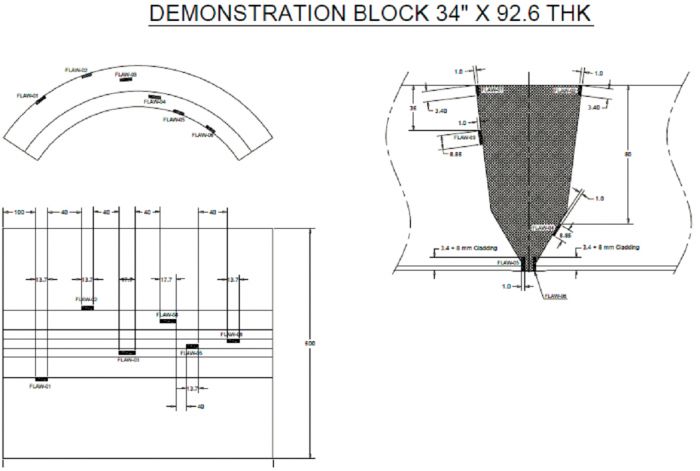 Kiểm tra mối hàn 95 mm (3.74 in.) đa thành phần kim loại sử dụng đầu dò A26 Dual Linear Array™ (DLA) 0003