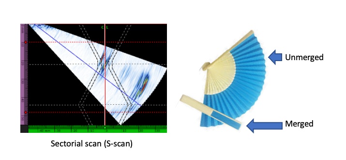 Hình minh họa để giải thích cách thức hoạt động của B-scan đã hợp nhất.